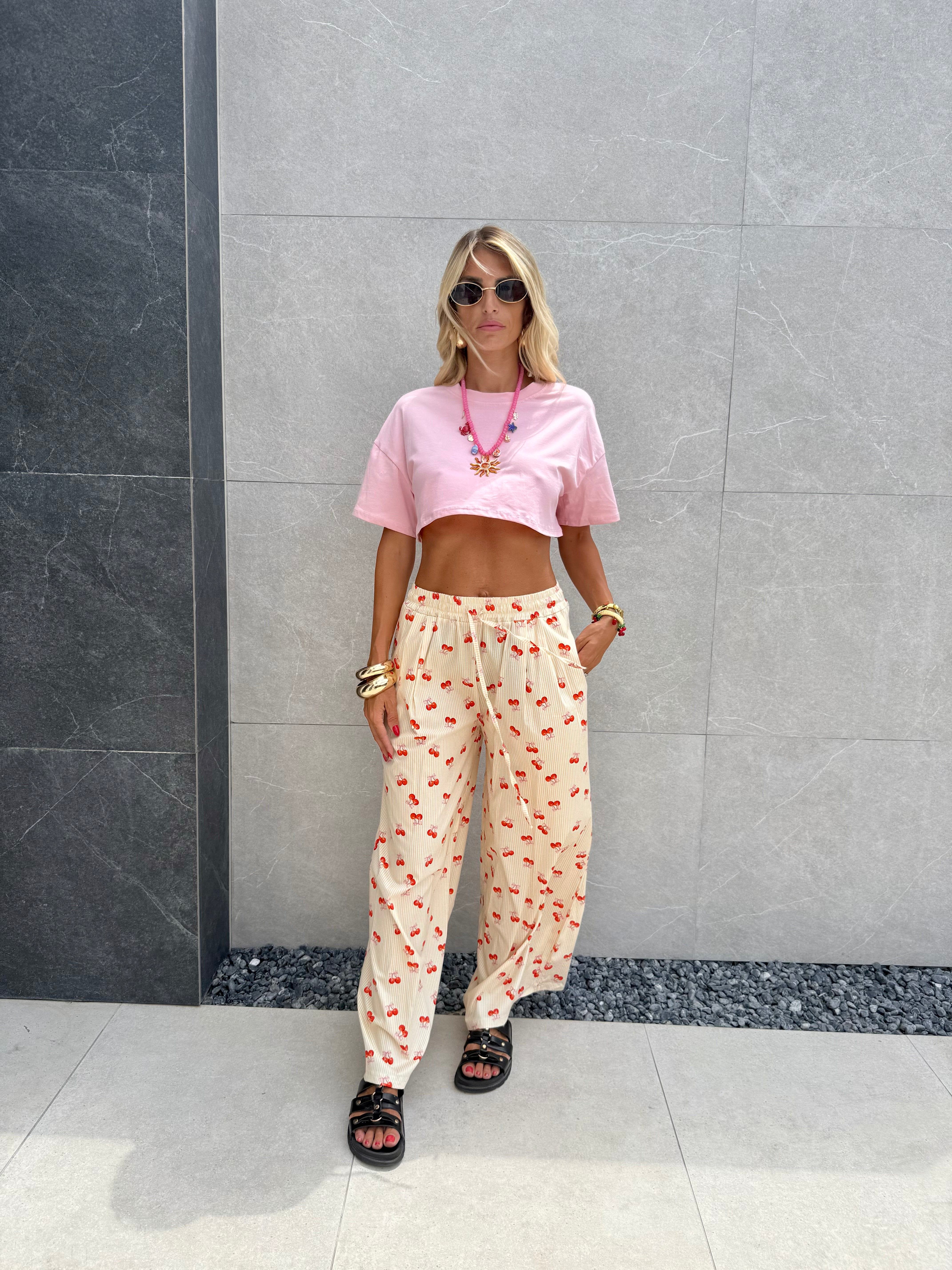 Pantalone comfy ciliegie - NiMa Mobile Boutique