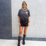 Short denim nero cintura - NiMa Mobile Boutique