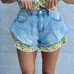 Short denim volant flower - NiMa Mobile Boutique