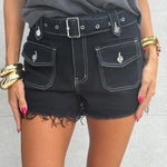 Short denim nero cintura - NiMa Mobile Boutique