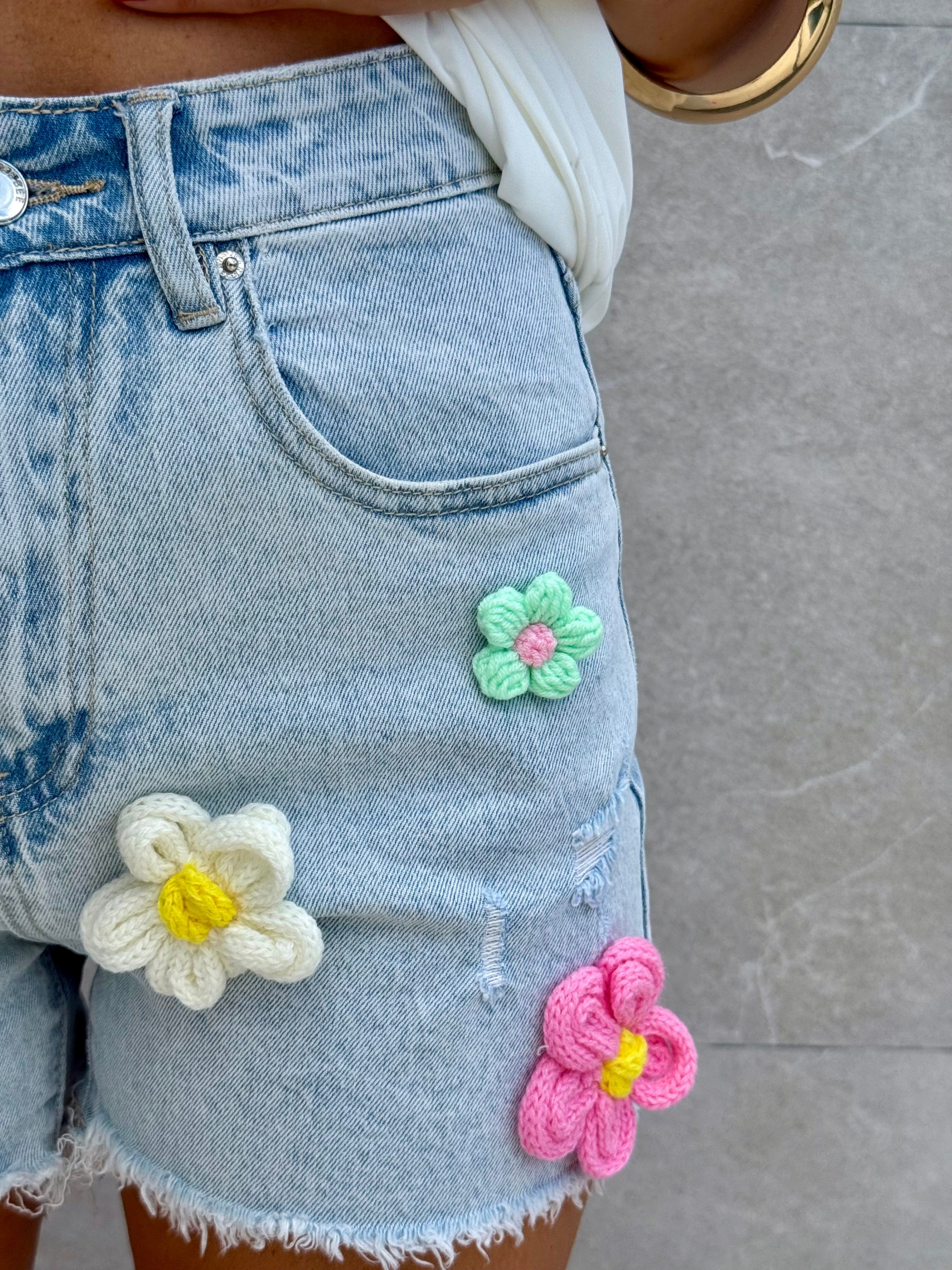 Short denim fiori crochet - NiMa Mobile Boutique