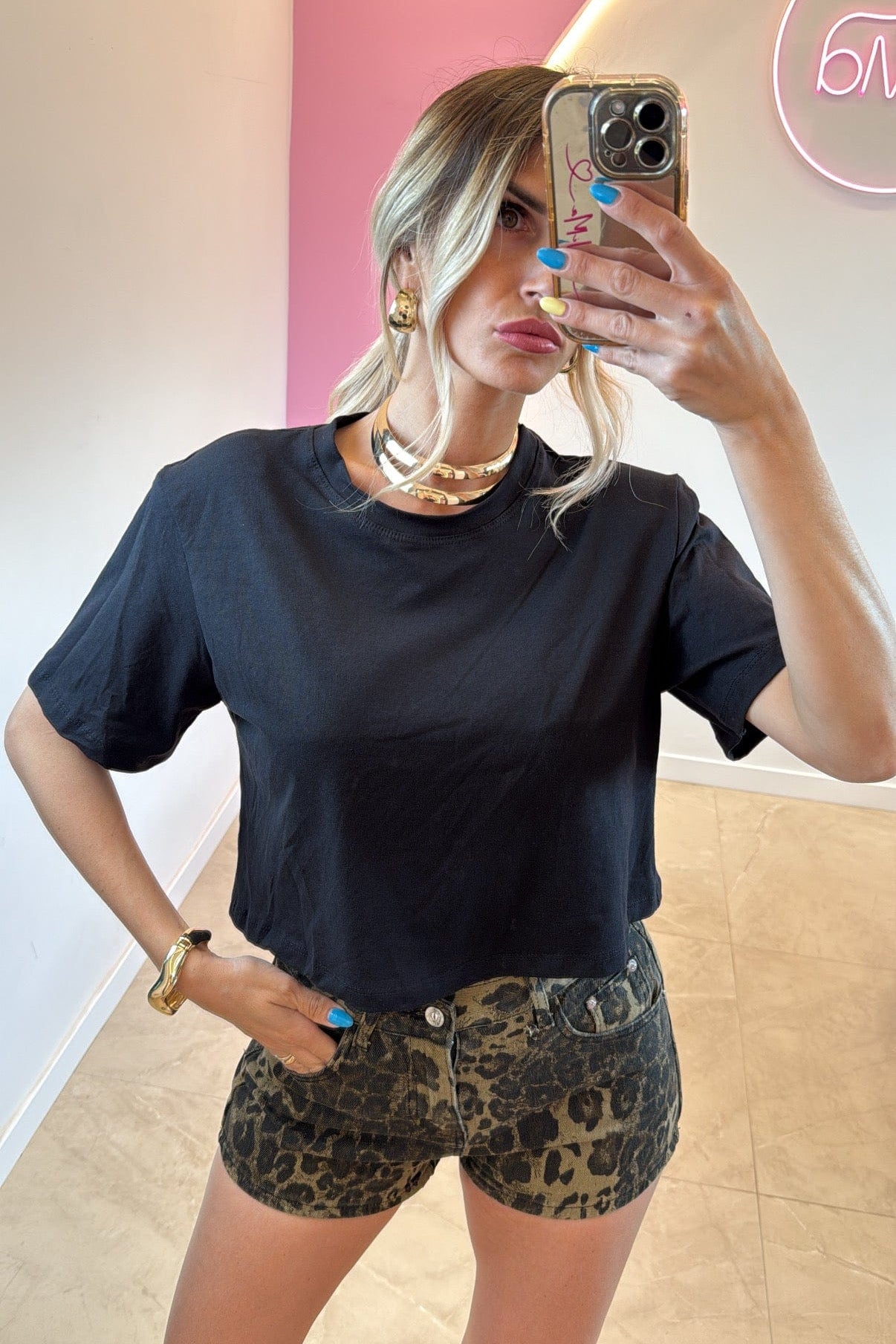 T-shirt crop spalline - NiMa Mobile Boutique