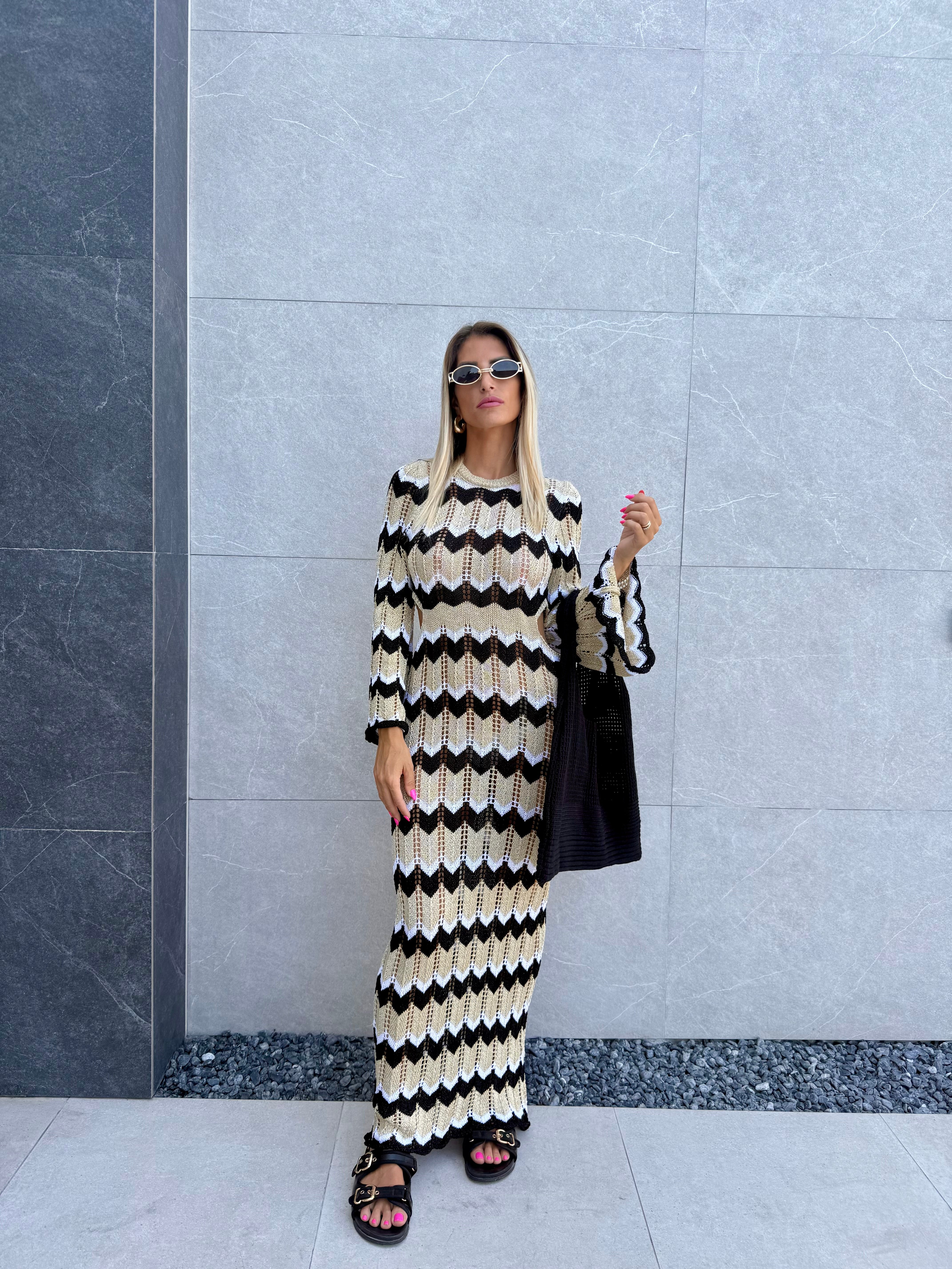 Vestito lungo lurex zig zag - NiMa Mobile Boutique